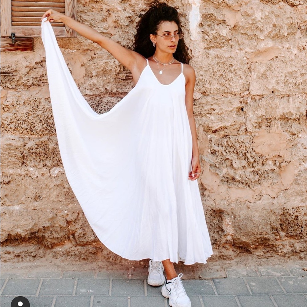 Silk white maxi dress